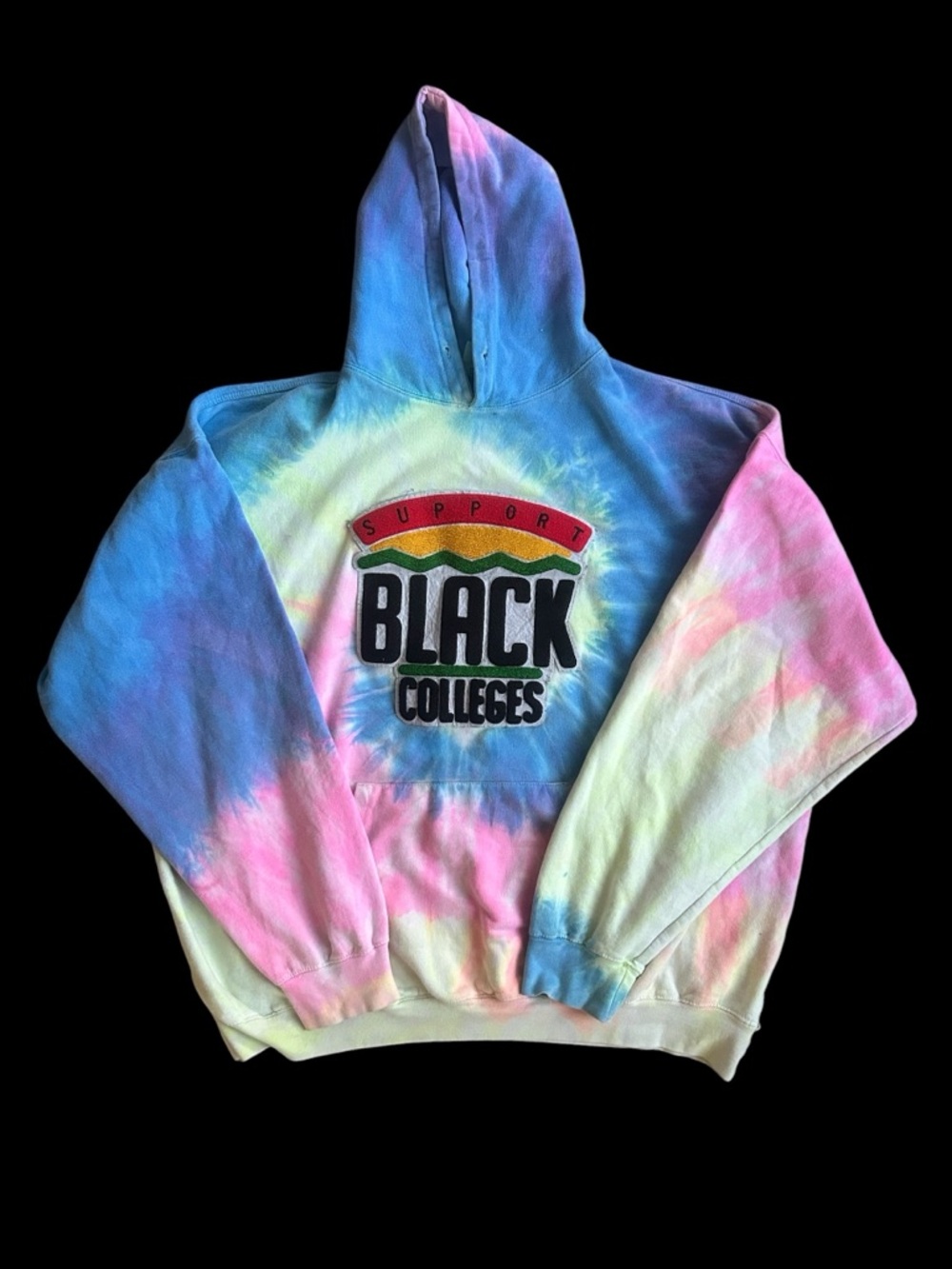 Support Black Colleges Tie-Dye Hoodie - Pastel Rainbow 🌈
